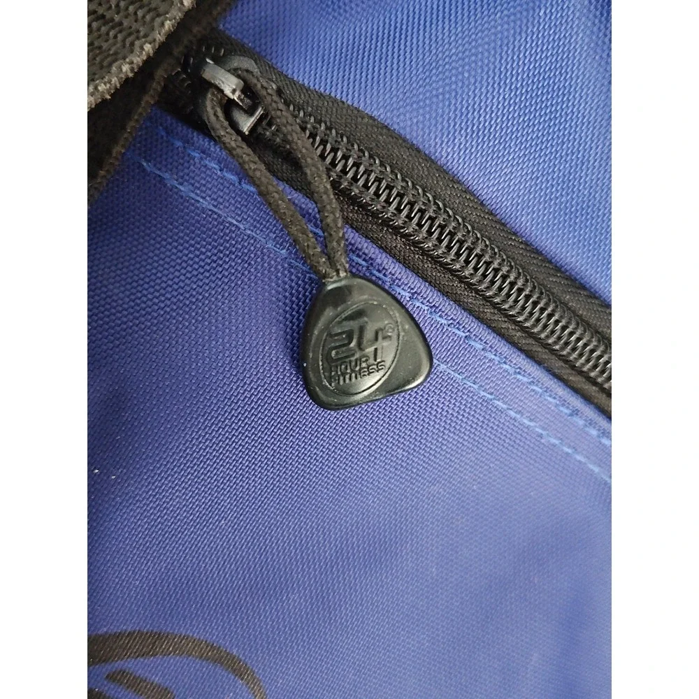 24 Hour Fitness‎ Gym Bag Sports Duffle Travel Blue Vintage Canvas With Strap